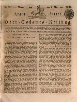 Frankfurter Ober-Post-Amts-Zeitung Montag 2. März 1835