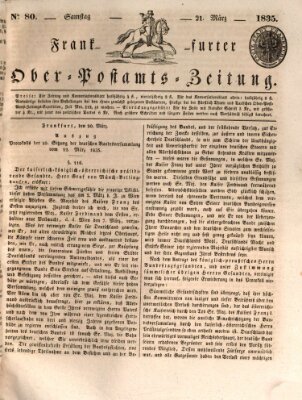 Frankfurter Ober-Post-Amts-Zeitung Samstag 21. März 1835