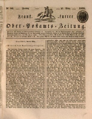 Frankfurter Ober-Post-Amts-Zeitung Freitag 27. März 1835