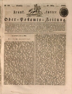 Frankfurter Ober-Post-Amts-Zeitung Samstag 28. März 1835