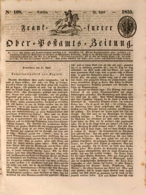 Frankfurter Ober-Post-Amts-Zeitung Samstag 18. April 1835