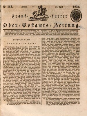 Frankfurter Ober-Post-Amts-Zeitung Freitag 24. April 1835