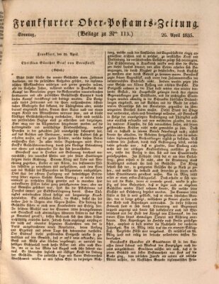 Frankfurter Ober-Post-Amts-Zeitung Sonntag 26. April 1835