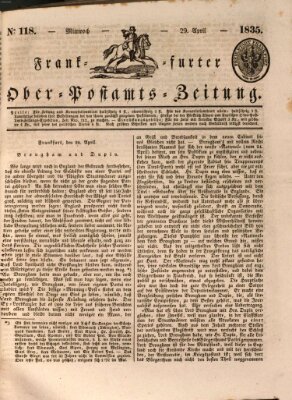 Frankfurter Ober-Post-Amts-Zeitung Mittwoch 29. April 1835