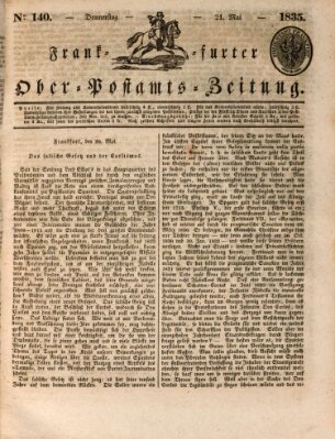 Frankfurter Ober-Post-Amts-Zeitung Donnerstag 21. Mai 1835