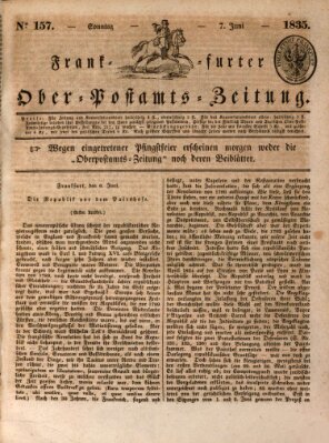 Frankfurter Ober-Post-Amts-Zeitung Sonntag 7. Juni 1835