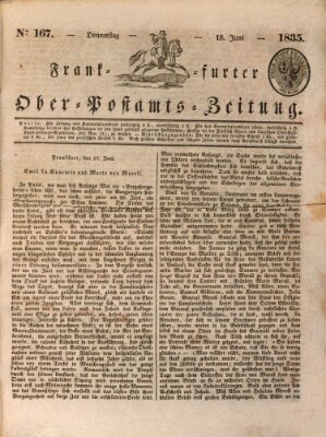 Frankfurter Ober-Post-Amts-Zeitung Donnerstag 18. Juni 1835