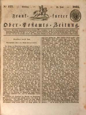 Frankfurter Ober-Post-Amts-Zeitung Sonntag 28. Juni 1835