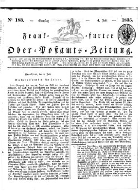 Frankfurter Ober-Post-Amts-Zeitung Samstag 4. Juli 1835