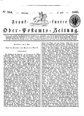 Frankfurter Ober-Post-Amts-Zeitung Sonntag 5. Juli 1835