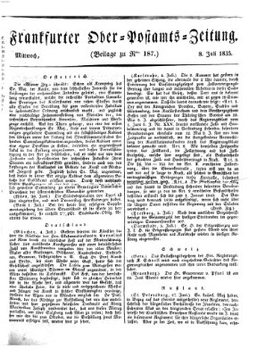 Frankfurter Ober-Post-Amts-Zeitung Mittwoch 8. Juli 1835