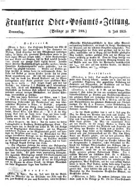 Frankfurter Ober-Post-Amts-Zeitung Donnerstag 9. Juli 1835