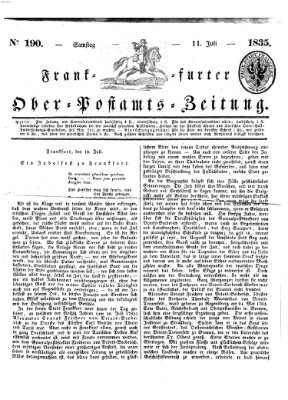 Frankfurter Ober-Post-Amts-Zeitung Samstag 11. Juli 1835