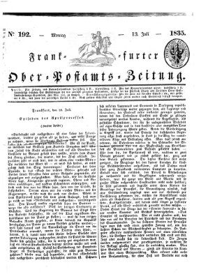 Frankfurter Ober-Post-Amts-Zeitung Montag 13. Juli 1835