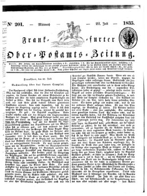 Frankfurter Ober-Post-Amts-Zeitung Mittwoch 22. Juli 1835