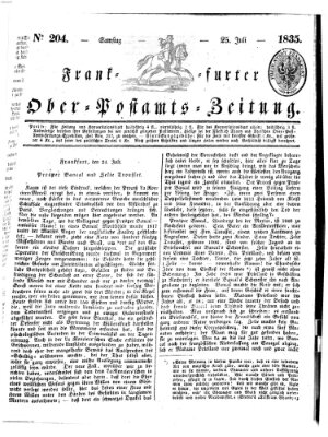 Frankfurter Ober-Post-Amts-Zeitung Samstag 25. Juli 1835