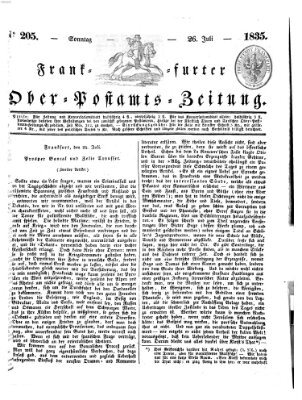 Frankfurter Ober-Post-Amts-Zeitung Sonntag 26. Juli 1835