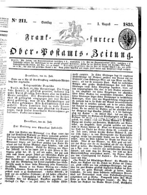 Frankfurter Ober-Post-Amts-Zeitung Samstag 1. August 1835