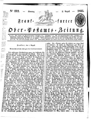 Frankfurter Ober-Post-Amts-Zeitung Sonntag 2. August 1835