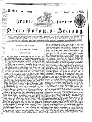 Frankfurter Ober-Post-Amts-Zeitung Freitag 7. August 1835