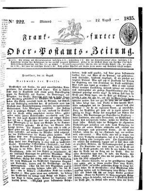 Frankfurter Ober-Post-Amts-Zeitung Mittwoch 12. August 1835