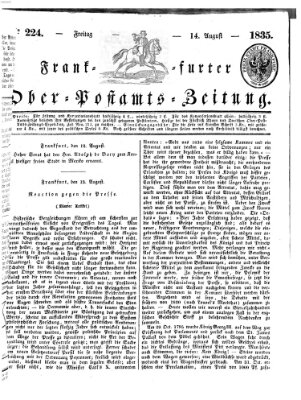 Frankfurter Ober-Post-Amts-Zeitung Freitag 14. August 1835