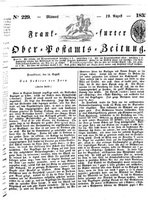 Frankfurter Ober-Post-Amts-Zeitung Mittwoch 19. August 1835