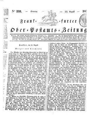 Frankfurter Ober-Post-Amts-Zeitung Sonntag 23. August 1835