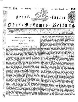 Frankfurter Ober-Post-Amts-Zeitung Montag 24. August 1835