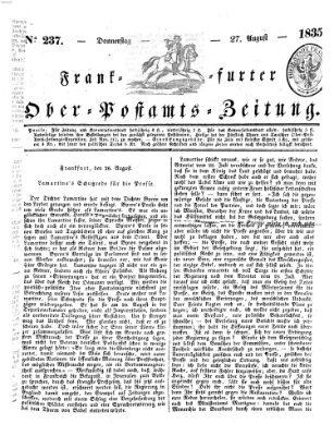 Frankfurter Ober-Post-Amts-Zeitung Donnerstag 27. August 1835