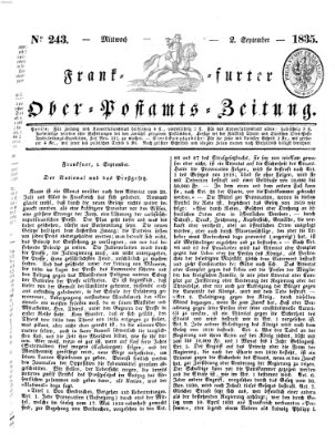 Frankfurter Ober-Post-Amts-Zeitung Mittwoch 2. September 1835