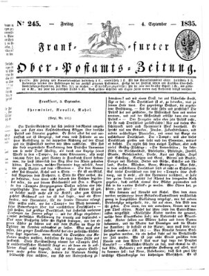 Frankfurter Ober-Post-Amts-Zeitung Freitag 4. September 1835