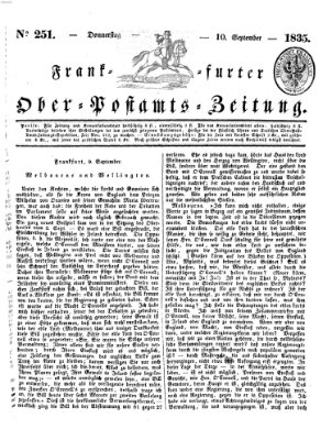 Frankfurter Ober-Post-Amts-Zeitung Donnerstag 10. September 1835