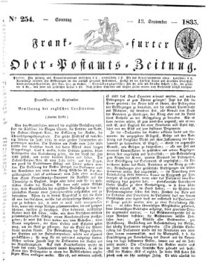 Frankfurter Ober-Post-Amts-Zeitung Sonntag 13. September 1835