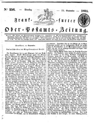 Frankfurter Ober-Post-Amts-Zeitung Dienstag 15. September 1835