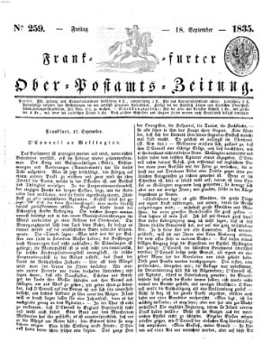 Frankfurter Ober-Post-Amts-Zeitung Freitag 18. September 1835