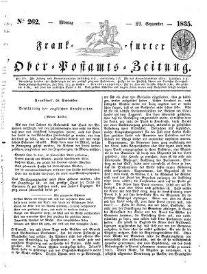 Frankfurter Ober-Post-Amts-Zeitung Montag 21. September 1835