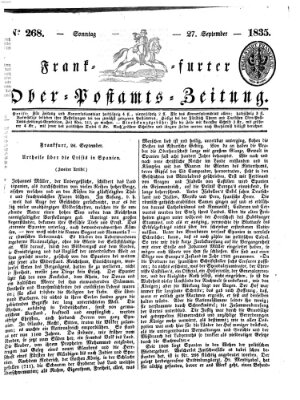 Frankfurter Ober-Post-Amts-Zeitung Sonntag 27. September 1835