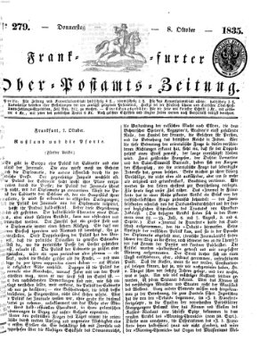 Frankfurter Ober-Post-Amts-Zeitung Donnerstag 8. Oktober 1835