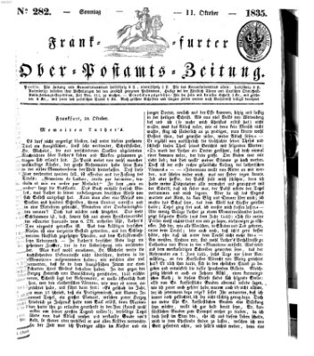 Frankfurter Ober-Post-Amts-Zeitung Sonntag 11. Oktober 1835