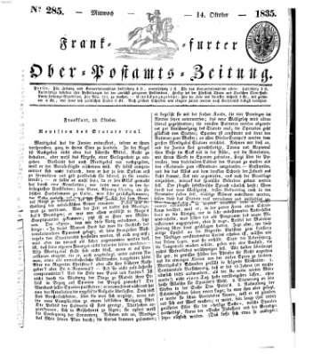 Frankfurter Ober-Post-Amts-Zeitung Mittwoch 14. Oktober 1835