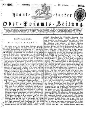 Frankfurter Ober-Post-Amts-Zeitung Sonntag 25. Oktober 1835