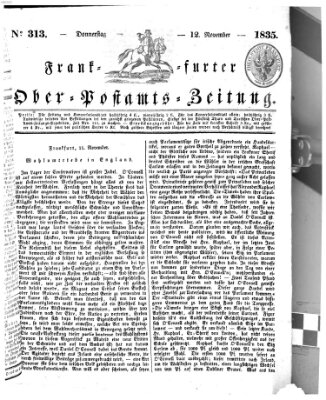 Frankfurter Ober-Post-Amts-Zeitung Donnerstag 12. November 1835