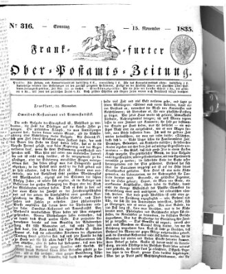 Frankfurter Ober-Post-Amts-Zeitung Sonntag 15. November 1835