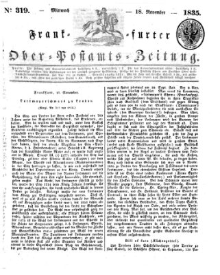 Frankfurter Ober-Post-Amts-Zeitung Mittwoch 18. November 1835