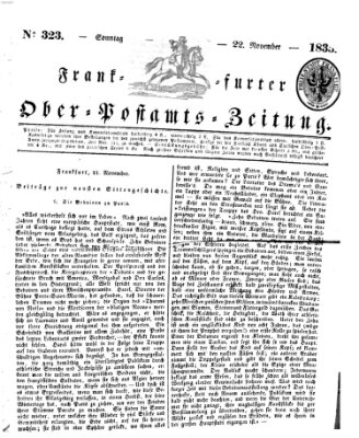 Frankfurter Ober-Post-Amts-Zeitung Sonntag 22. November 1835