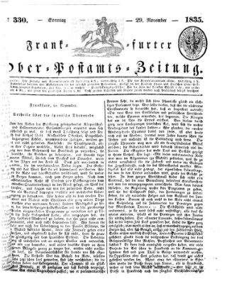 Frankfurter Ober-Post-Amts-Zeitung Sonntag 29. November 1835