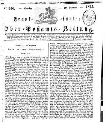 Frankfurter Ober-Post-Amts-Zeitung Samstag 19. Dezember 1835