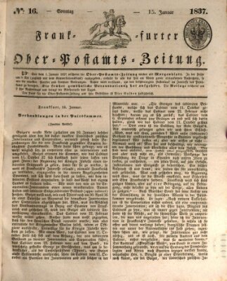 Frankfurter Ober-Post-Amts-Zeitung Sonntag 15. Januar 1837