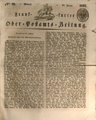 Frankfurter Ober-Post-Amts-Zeitung Mittwoch 25. Januar 1837